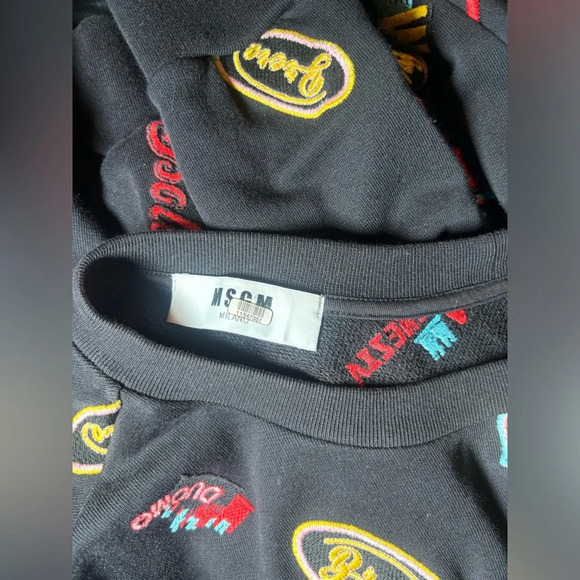 MSGM black patches sweatshirt size small - Picture 5 of 7